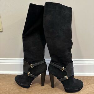 Black suede boots
